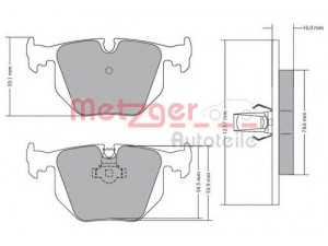 METZGER 1170121 stabdžių trinkelių rinkinys, diskinis stabdys 
 Techninės priežiūros dalys -> Papildomas remontas
3421 1 163 324, 3421 1 163 326