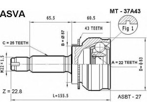 ASVA MT-37A43 jungčių komplektas, kardaninis velenas
MR528565, MR528566, MR567003, MR567004