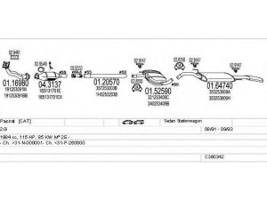 MTS C380342003200 išmetimo sistema 
 Išmetimo sistema -> Išmetimo sistema, visa