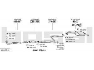 BOSAL 058.187.51 išmetimo sistema 
 Išmetimo sistema -> Išmetimo sistema, visa
