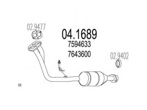MTS 04.1689 katalizatoriaus keitiklis 
 Išmetimo sistema -> Katalizatoriaus keitiklis
7594633, 7643600, 7746718, 7748454