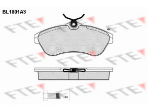 FTE BL1801A3 stabdžių trinkelių rinkinys, diskinis stabdys 
 Techninės priežiūros dalys -> Papildomas remontas
425237, 425372