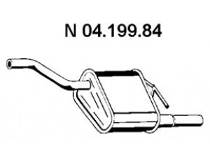 EBERSPÄCHER 04.199.84 galinis duslintuvas 
 Išmetimo sistema -> Duslintuvas
1 124 797, 1 230 584, 1 306 186