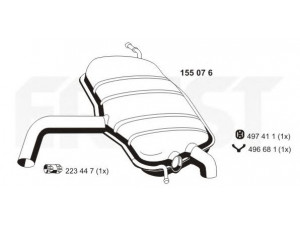 ERNST 155076 galinis duslintuvas 
 Išmetimo sistema -> Duslintuvas
1T0 253 609 A, 1T0 253 609 B, 1T0253609J