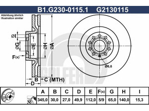 GALFER B1.G230-0115.1 stabdžių diskas 
 Stabdžių sistema -> Diskinis stabdys -> Stabdžių diskas
1K0 615 301 M, 1K0 615 301 AB, 1K0 615 301 M