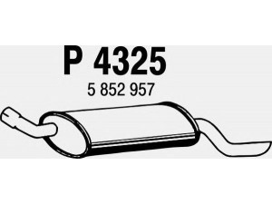 FENNO P4325 galinis duslintuvas 
 Išmetimo sistema -> Duslintuvas
5852821, 5852957, 5852958, 5852960