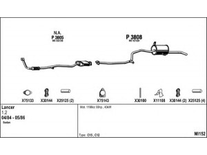 FENNO MI152 išmetimo sistema 
 Išmetimo sistema -> Išmetimo sistema, visa