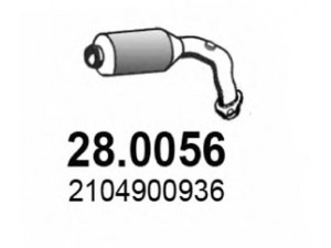 ASSO 28.0056 katalizatoriaus keitiklis 
 Išmetimo sistema -> Katalizatoriaus keitiklis
2104900936