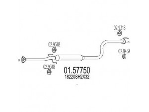 MTS 01.57750 vidurinis duslintuvas
18220SH2X32