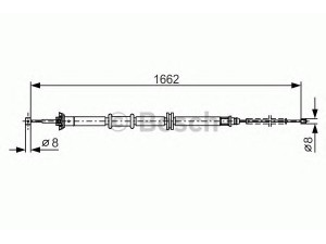 BOSCH 1 987 482 206 trosas, stovėjimo stabdys 
 Stabdžių sistema -> Valdymo svirtys/trosai
4746 42, 51 784 535, 51784535, 4746 42