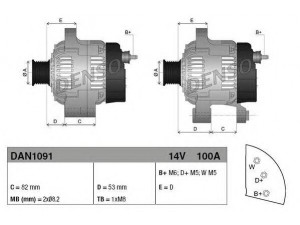 DENSO DAN1091 kintamosios srovės generatorius
2871A304, 2871A309, 3832556, T412401