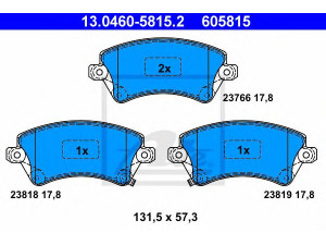 ATE 13.0460-5815.2 stabdžių trinkelių rinkinys, diskinis stabdys 
 Techninės priežiūros dalys -> Papildomas remontas
04465-02061, 04465-02130