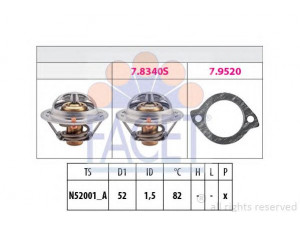 FACET 7.8228 termostatas, aušinimo skystis 
 Aušinimo sistema -> Termostatas/tarpiklis -> Thermostat
8 AB7-15-171, 8 ABC-15-171, H E41 99 152 A