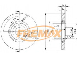 FREMAX BD-4698 stabdžių diskas 
 Stabdžių sistema -> Diskinis stabdys -> Stabdžių diskas
4246.C0, 4246.P5, 4249,33