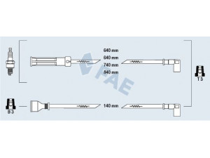 FAE 85390 uždegimo laido komplektas 
 Kibirkšties / kaitinamasis uždegimas -> Uždegimo laidai/jungtys