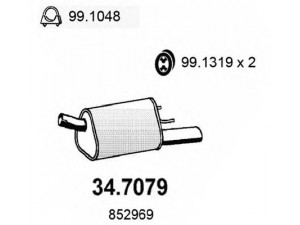 ASSO 34.7079 galinis duslintuvas 
 Išmetimo sistema -> Duslintuvas
5852082, 5852853, 5852961, 852969