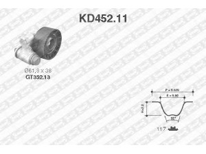 SNR KD452.11 paskirstymo diržo komplektas 
 Techninės priežiūros dalys -> Papildomas remontas
1004296