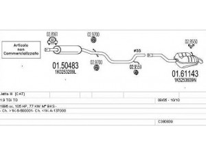 MTS C380839016272 išmetimo sistema 
 Išmetimo sistema -> Išmetimo sistema, visa