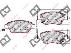 DJ PARTS BP1822 stabdžių trinkelių rinkinys, diskinis stabdys 
 Techninės priežiūros dalys -> Papildomas remontas
77363035, PW891172