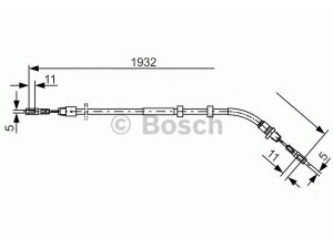 BOSCH 1 987 477 904 trosas, stovėjimo stabdys 
 Stabdžių sistema -> Valdymo svirtys/trosai
163 420 08 85, A 163 420 08 85