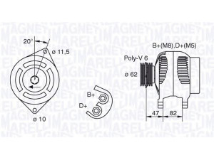 MAGNETI MARELLI 063321615010 kintamosios srovės generatorius 
 Elektros įranga -> Kint. sr. generatorius/dalys -> Kintamosios srovės generatorius
46231699, 46407645, 46420961, 46420964