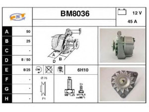 SNRA BM8036 kintamosios srovės generatorius 
 Elektros įranga -> Kint. sr. generatorius/dalys -> Kintamosios srovės generatorius
12311277216, 12311277217, 12311277246