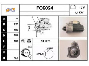 SNRA FO9024 starteris 
 Elektros įranga -> Starterio sistema -> Starteris
V85BB11000AA, V85BB11000AB