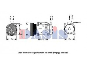 AKS DASIS 850505N kompresorius, oro kondicionierius 
 Oro kondicionavimas -> Kompresorius/dalys
7700867124, 7700870870