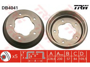 TRW DB4041 stabdžių būgnas 
 Stabdžių sistema -> Būgninis stabdys -> Stabdžių būgnas
1522611, 1574937, 1797833, 6008178