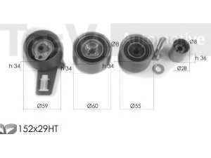 TREVI AUTOMOTIVE KD1304 paskirstymo diržo komplektas 
 Techninės priežiūros dalys -> Papildomas remontas