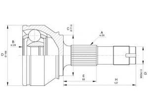 OPEN PARTS CVJ5658.10 jungčių komplektas, kardaninis velenas 
 Ratų pavara -> Sujungimai/komplektas
1349785080, 1349788080, 1369960080