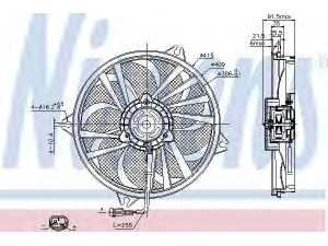 NISSENS 85605 ventiliatorius, radiatoriaus 
 Aušinimo sistema -> Oro aušinimas
1250.F8, 1250.F8