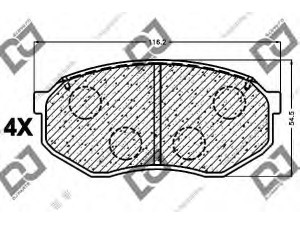 DJ PARTS BP1086 stabdžių trinkelių rinkinys, diskinis stabdys 
 Techninės priežiūros dalys -> Papildomas remontas
H260-33-28Z, H260-33-625, H2603328Z