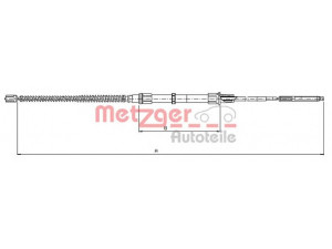 METZGER 10.7405 trosas, stovėjimo stabdys 
 Stabdžių sistema -> Valdymo svirtys/trosai
1H0 609 721D