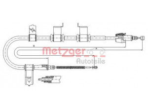 METZGER 17.2540 trosas, stovėjimo stabdys 
 Stabdžių sistema -> Valdymo svirtys/trosai
597601C800