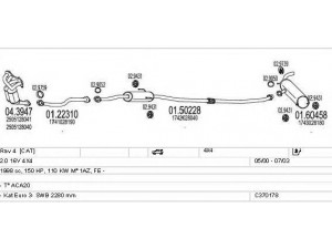 MTS C370178001861 išmetimo sistema 
 Išmetimo sistema -> Išmetimo sistema, visa