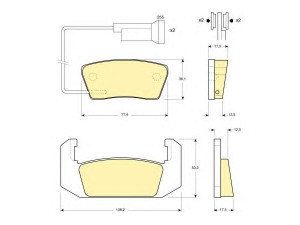 GIRLING 6105551 stabdžių trinkelių rinkinys, diskinis stabdys 
 Techninės priežiūros dalys -> Papildomas remontas
GBP90176
