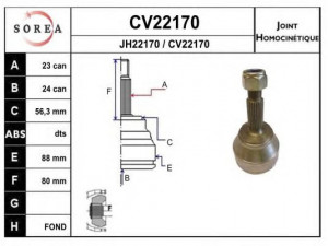 EAI CV22170K jungčių komplektas, kardaninis velenas 
 Ratų pavara -> Sujungimai/komplektas