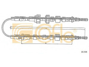 COFLE 10.536 trosas, stovėjimo stabdys 
 Stabdžių sistema -> Valdymo svirtys/trosai
6161952, 6168200