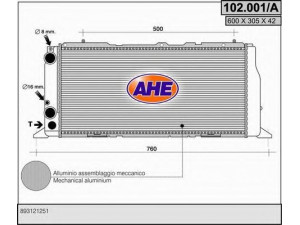 AHE 102.001/A radiatorius, variklio aušinimas 
 Aušinimo sistema -> Radiatorius/alyvos aušintuvas -> Radiatorius/dalys
893121251