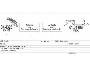 MTS C260770016385 išmetimo sistema 
 Išmetimo sistema -> Išmetimo sistema, visa