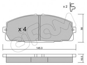 CIFAM 822-434-0 stabdžių trinkelių rinkinys, diskinis stabdys 
 Techninės priežiūros dalys -> Papildomas remontas
04465-25040, 04465-25060, 04465-26020
