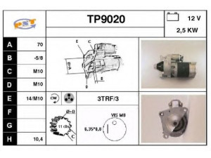SNRA TP9020 starteris 
 Elektros įranga -> Starterio sistema -> Starteris
5802A2