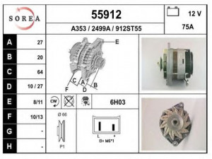 EAI 55912 kintamosios srovės generatorius 
 Elektros įranga -> Kint. sr. generatorius/dalys -> Kintamosios srovės generatorius
7700714313