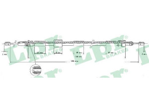 LPR C1258B trosas, stovėjimo stabdys 
 Stabdžių sistema -> Valdymo svirtys/trosai
4745K6, 9628847180