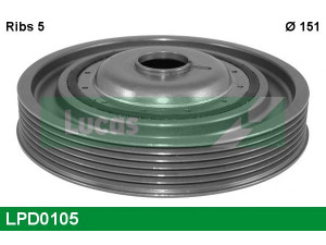 LUCAS ENGINE DRIVE LPD0105 skriemulys, alkūninis velenas 
 Diržinė pavara -> Dirželio skriemulys
9654961080, 8200477938