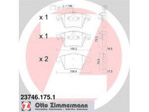 ZIMMERMANN 23746.175.1 stabdžių trinkelių rinkinys, diskinis stabdys 
 Techninės priežiūros dalys -> Papildomas remontas
7H0 698 151 A