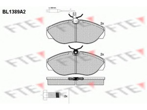 FTE BL1389A2 stabdžių trinkelių rinkinys, diskinis stabdys 
 Techninės priežiūros dalys -> Papildomas remontas
425117, 9945788, 425116