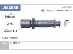 JANMOR JM2039 kamštis, ritė 
 Kibirkšties / kaitinamasis uždegimas -> Uždegimo ritė
71713719