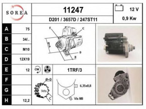EAI 11247 starteris 
 Elektros įranga -> Starterio sistema -> Starteris
31200689016, 31200PB2016, 31200PC2004